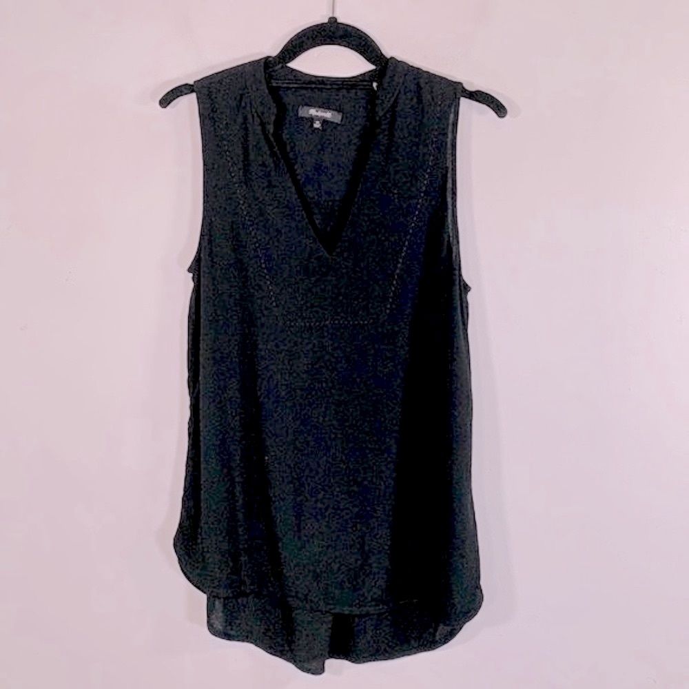 Madewell Sleeveless Hi-Low Hemline 100% Viscose Women’s Size XS Black Tank Top
